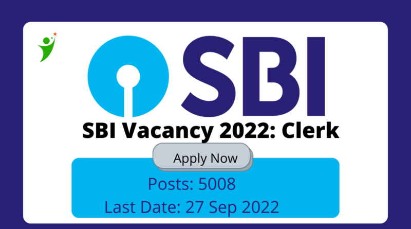 SBI Clerk Recruitment 2022