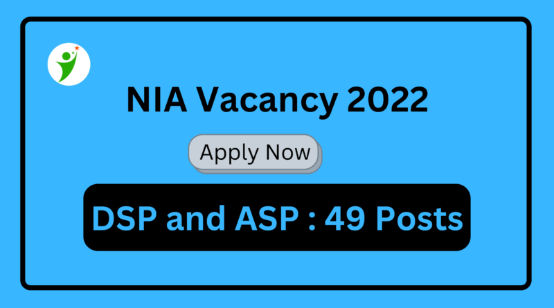 NIA Recruitment 2022